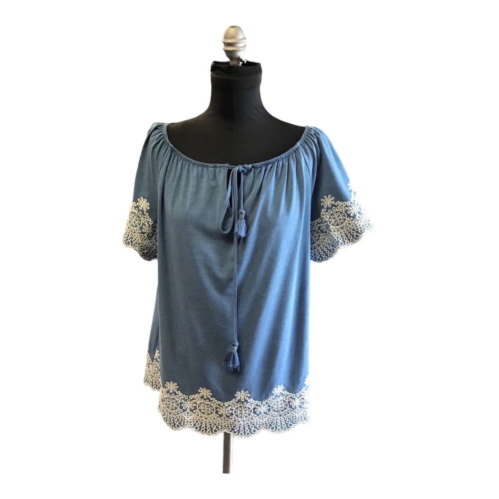 Adrianna Papell Embroidered Shirt